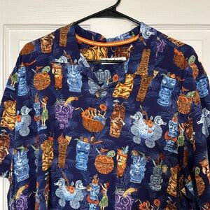 Tommy Bahama Purple Tiki Hawaiian Shirt